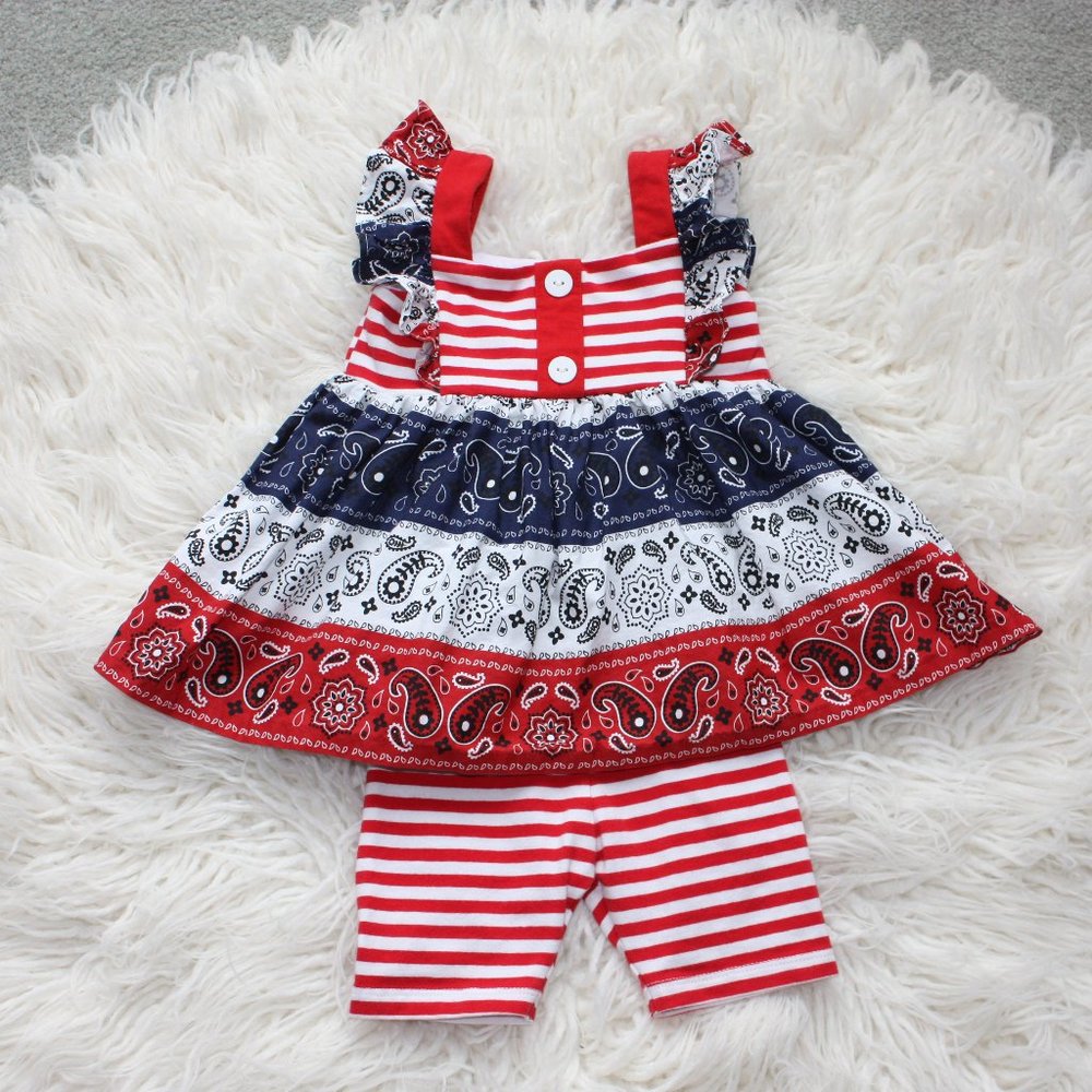 Bonnie Baby Red/White/Blue 2pc matching set